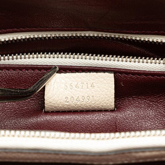 GUCCI White Leather Horsebit Shoulder Bag - Picture 10 of 12